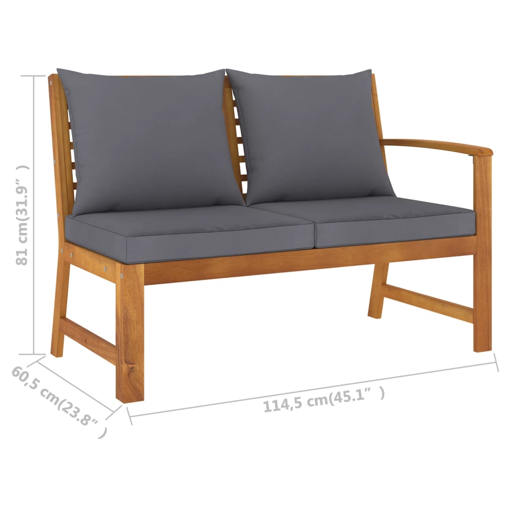 4-delige Loungeset met kussens massief acaciahout is nu te koop bij PeponiXL, paradijselijk wonen!
