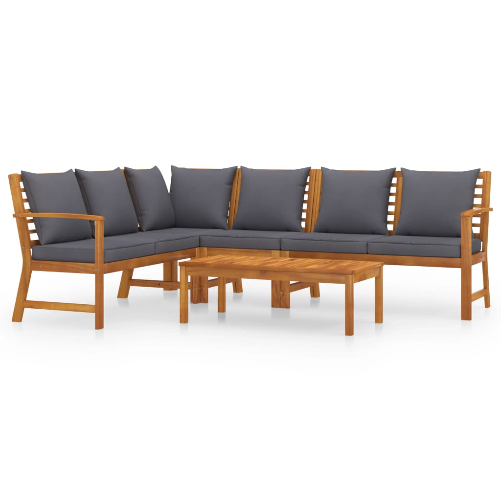 5-delige Loungeset met kussens massief acaciahout is nu te koop bij PeponiXL, paradijselijk wonen!