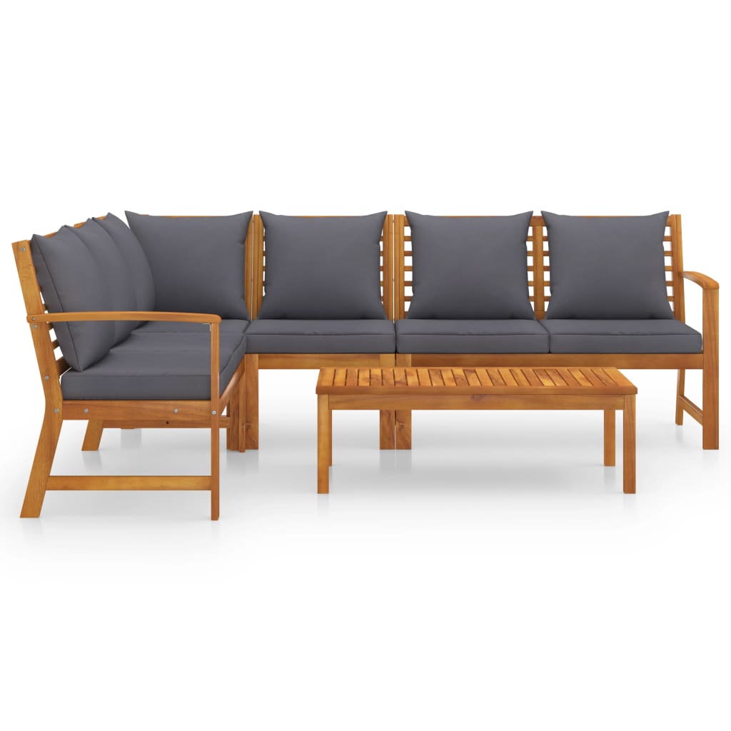5-delige Loungeset met kussens massief acaciahout is nu te koop bij PeponiXL, paradijselijk wonen!