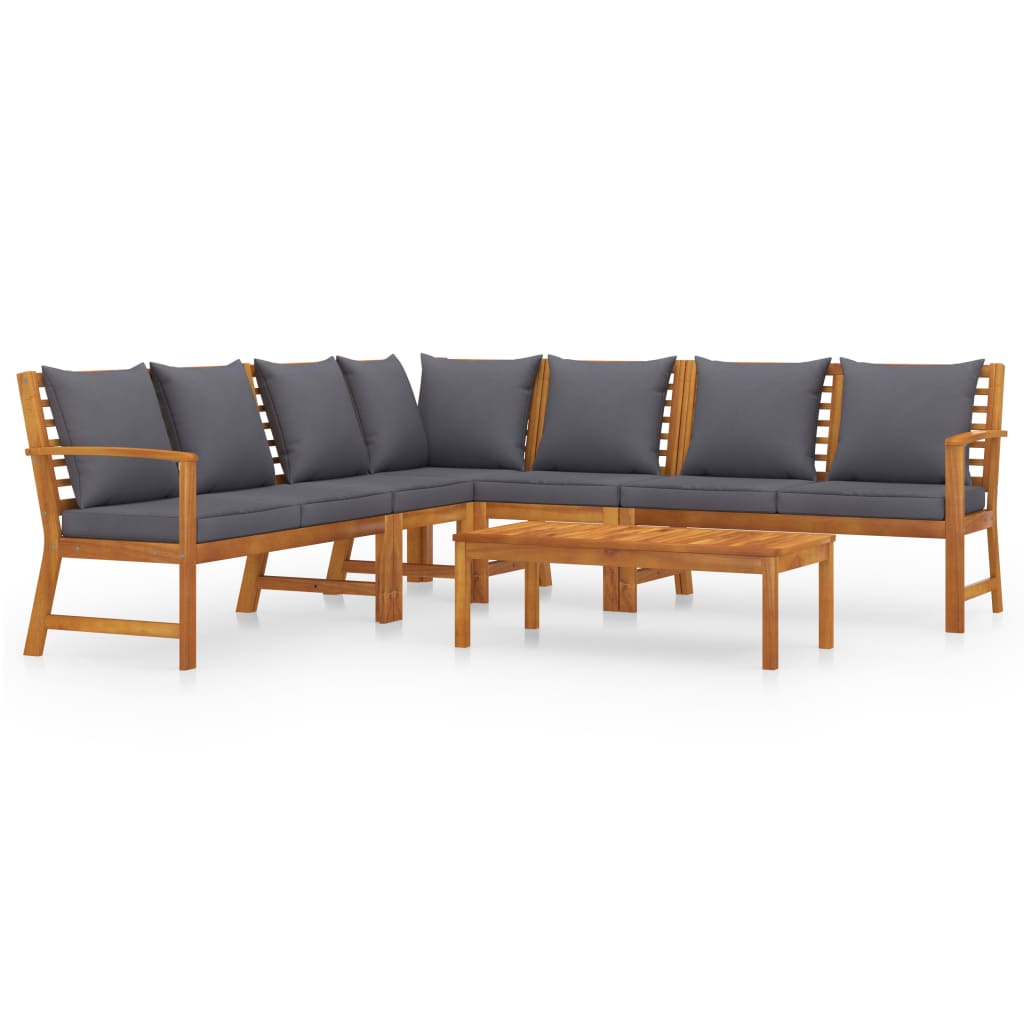 6-delige Loungeset met kussens massief acaciahout is nu te koop bij PeponiXL, paradijselijk wonen!