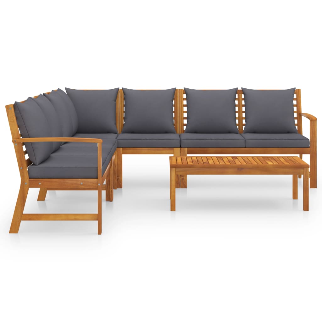6-delige Loungeset met kussens massief acaciahout is nu te koop bij PeponiXL, paradijselijk wonen!