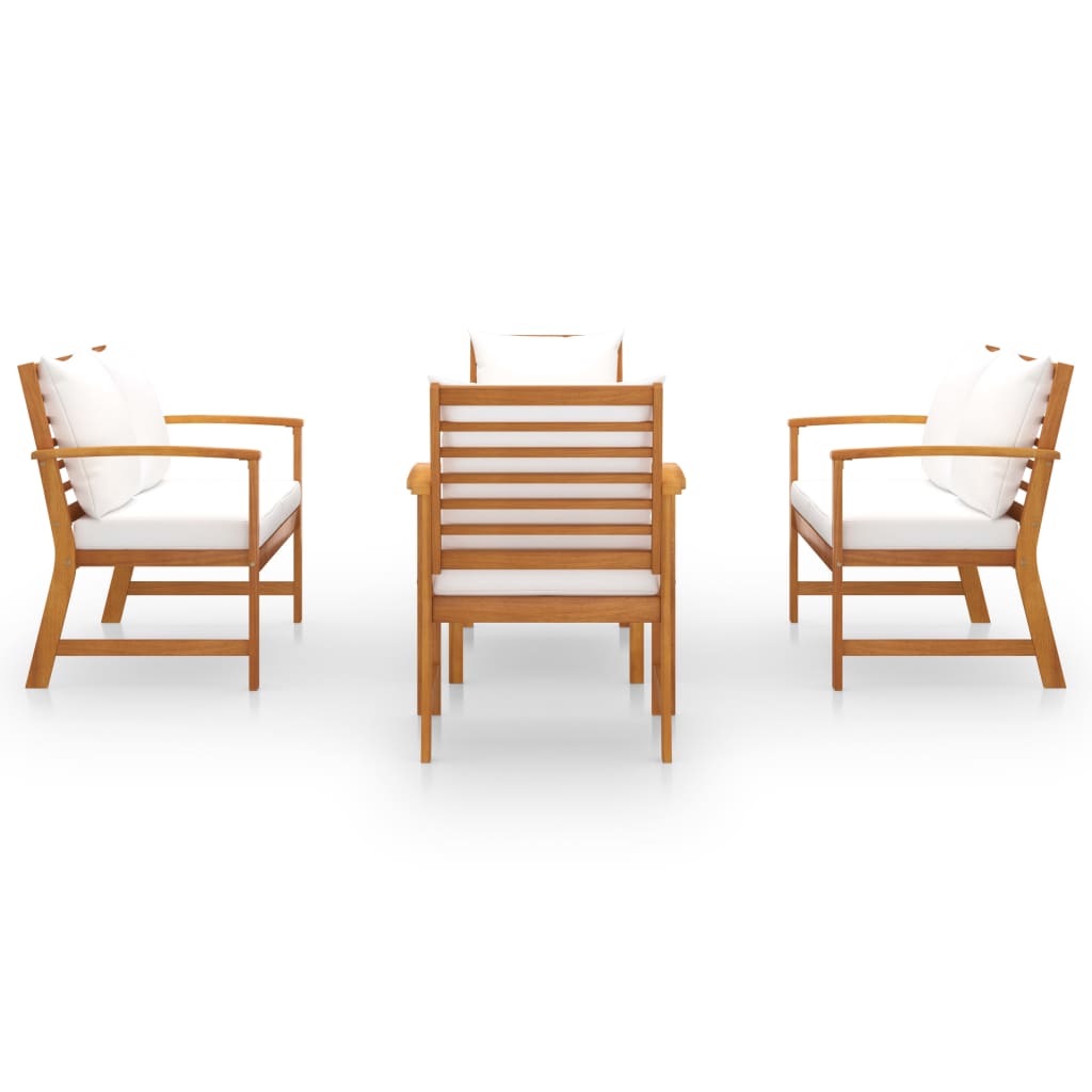 5-delige Loungeset met kussens massief acaciahout is nu te koop bij PeponiXL, paradijselijk wonen!