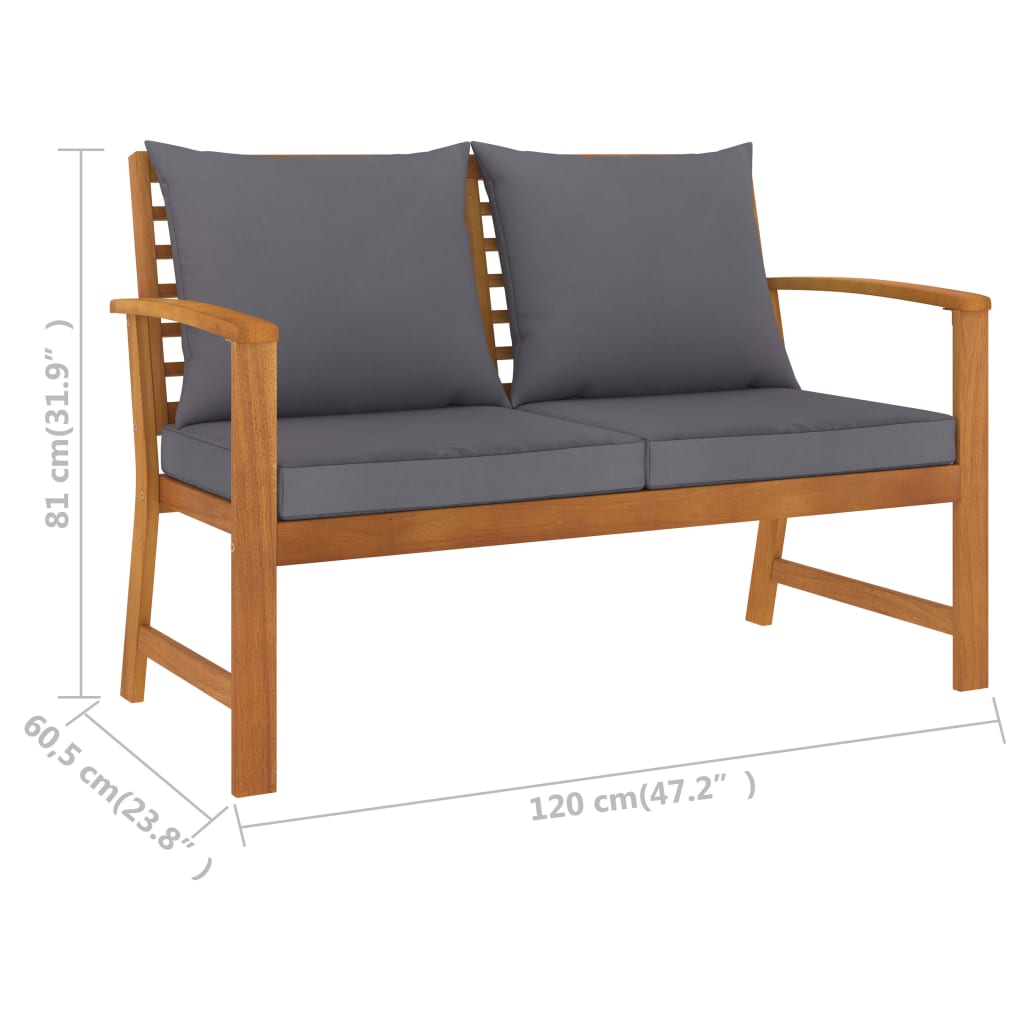 5-delige Loungeset met kussens massief acaciahout is nu te koop bij PeponiXL, paradijselijk wonen!
