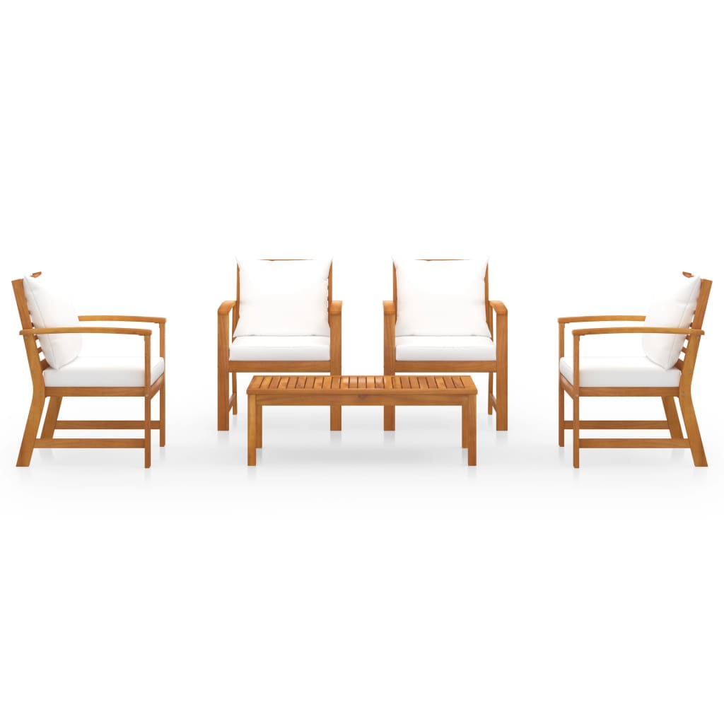 5-delige Loungeset met kussens massief acaciahout is nu te koop bij PeponiXL, paradijselijk wonen!