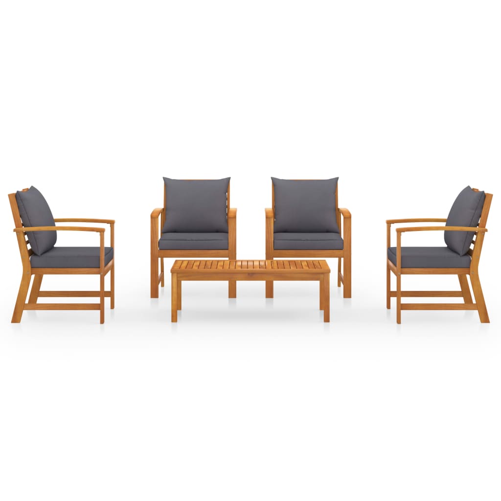 5-delige Loungeset met kussens massief acaciahout is nu te koop bij PeponiXL, paradijselijk wonen!