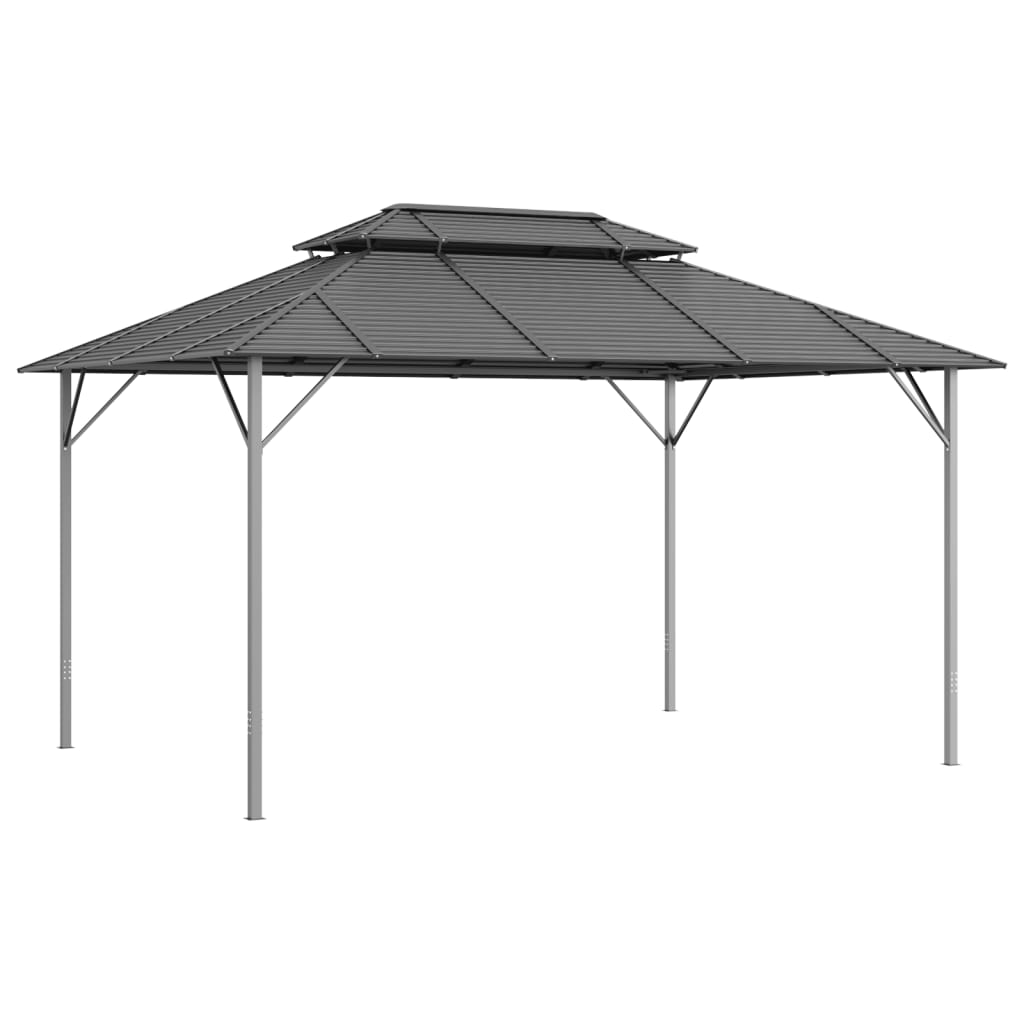 Prieel met dubbel dak 3x4 m antraciet is nu te koop bij PeponiXL, paradijselijk wonen!