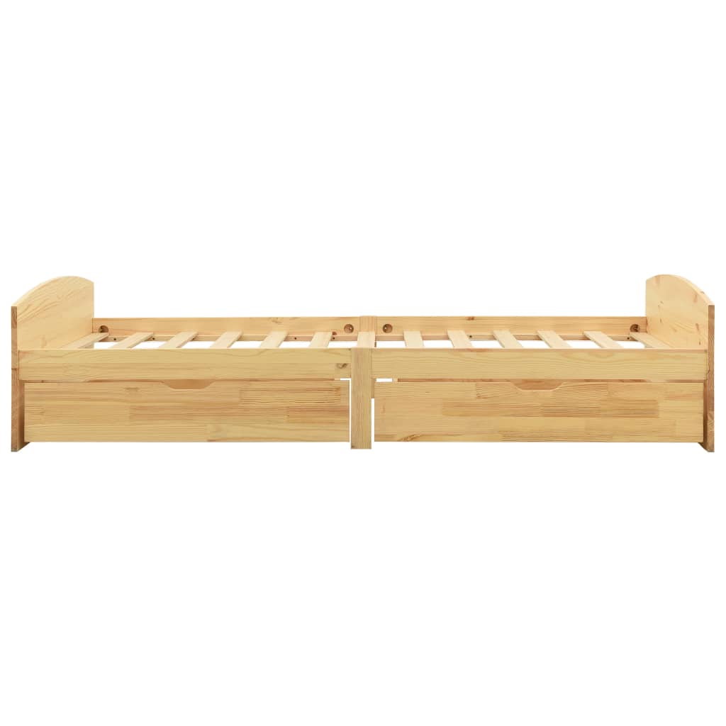 Bedframe met 2 lades massief grenenhout 90x200 cm is nu te koop bij PeponiXL, paradijselijk wonen!
