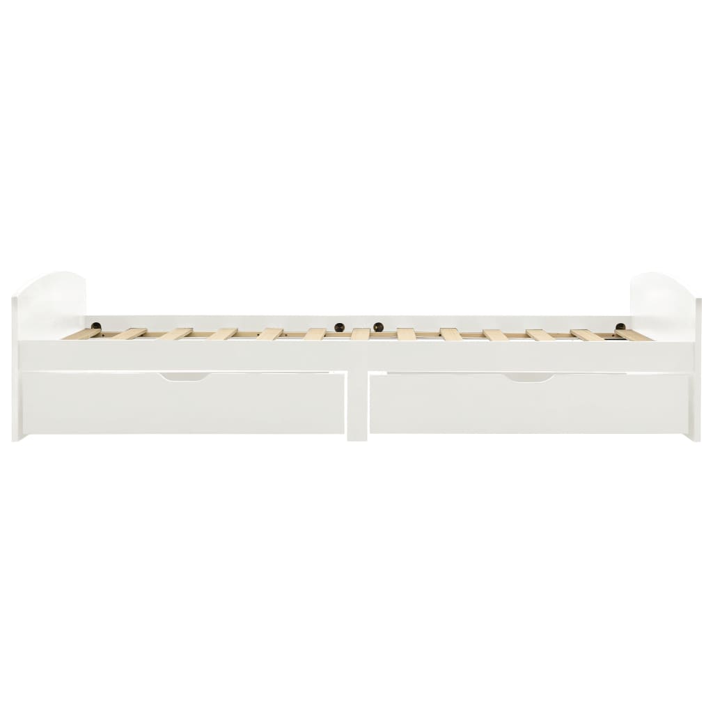 Bedframe met 2 lades massief grenenhout wit 90x200 cm is nu te koop bij PeponiXL, paradijselijk wonen!
