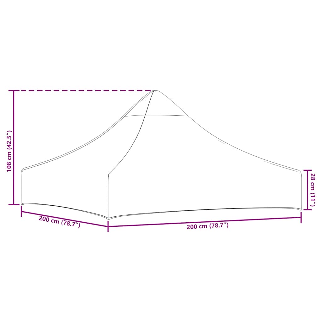 Partytentdak 270 g/m² 2x2 m wit is nu te koop bij PeponiXL, paradijselijk wonen!