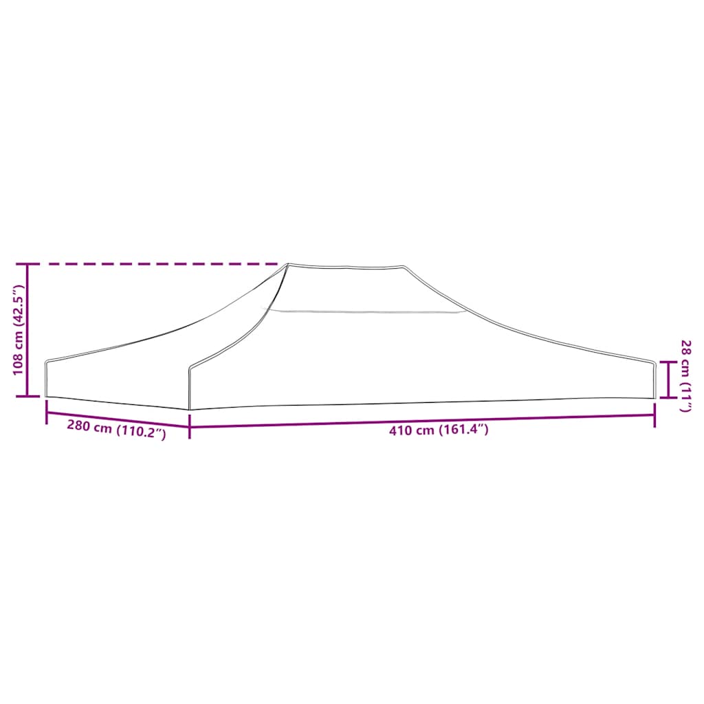 Partytentdak 270 g/m² 4x3 m bordeauxrood is nu te koop bij PeponiXL, paradijselijk wonen!