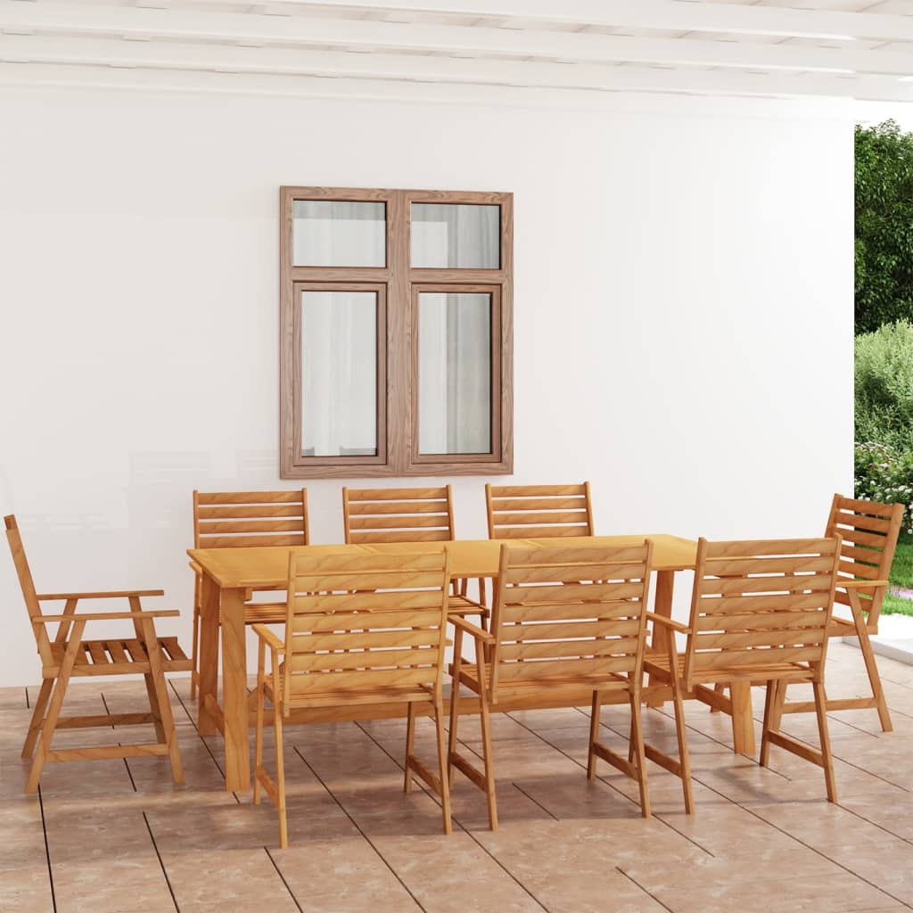 9-delige Tuinset massief acaciahout is nu te koop bij PeponiXL, paradijselijk wonen!