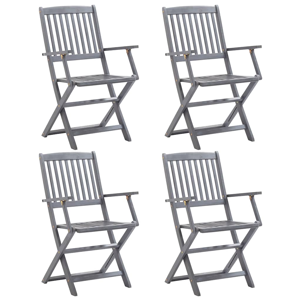 5-delige Tuinset massief acaciahout grijs
