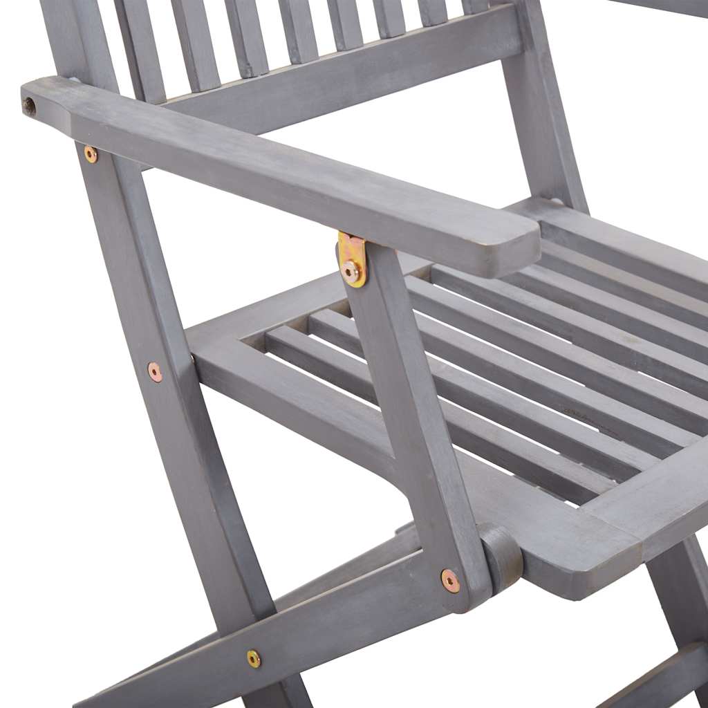 5-delige Tuinset massief acaciahout grijs