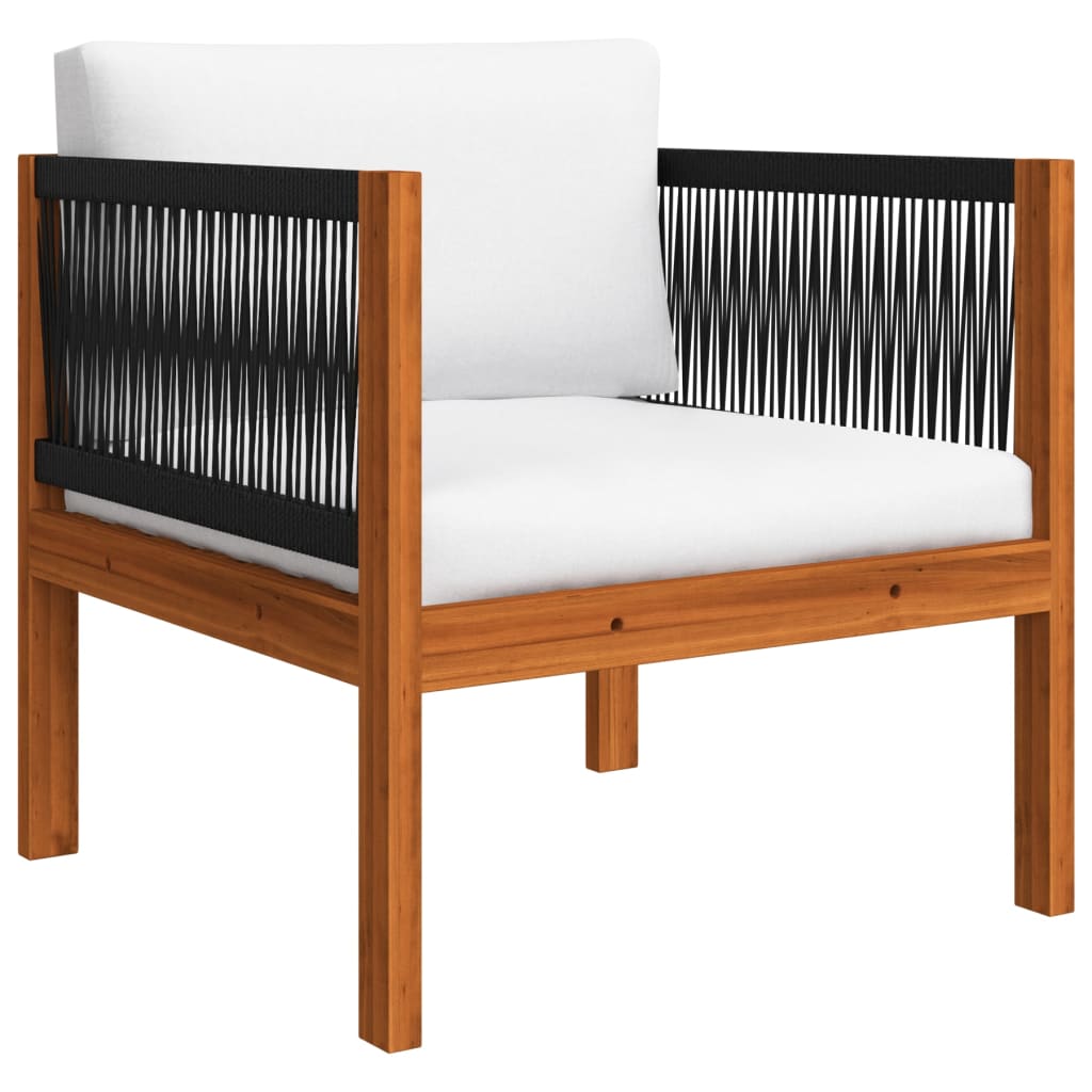 6-delige tuinloungeset met kussens crèmekleurig acaciahout en touw is nu te koop bij PeponiXL, paradijselijk wonen!