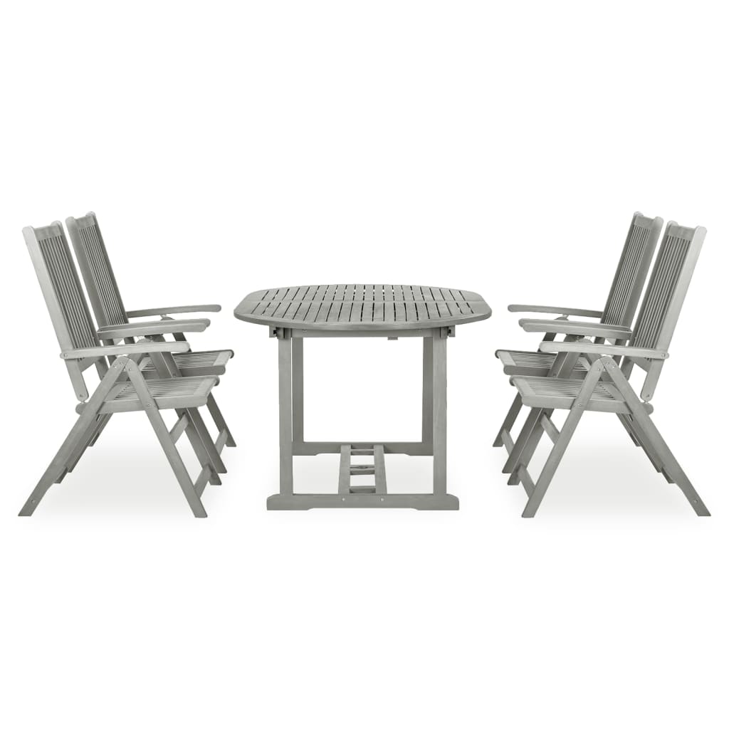 5-delige tuinset (150-200)x100cm massief acaciahout grijs is nu te koop bij PeponiXL, paradijselijk wonen!