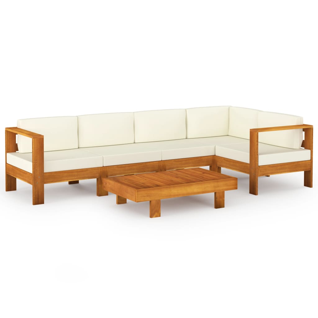 6-delige tuinloungeset met kussens 100x60 cm acaciahout is nu te koop bij PeponiXL, paradijselijk wonen!