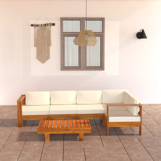 6-delige tuinloungeset met kussens 100x60 cm acaciahout is nu te koop bij PeponiXL, paradijselijk wonen!