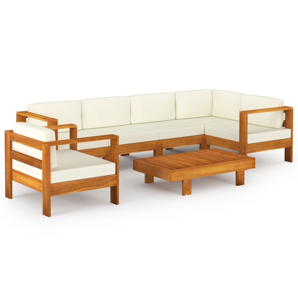 7-delige tuinloungeset met kussens 100x60 cm acaciahout is nu te koop bij PeponiXL, paradijselijk wonen!