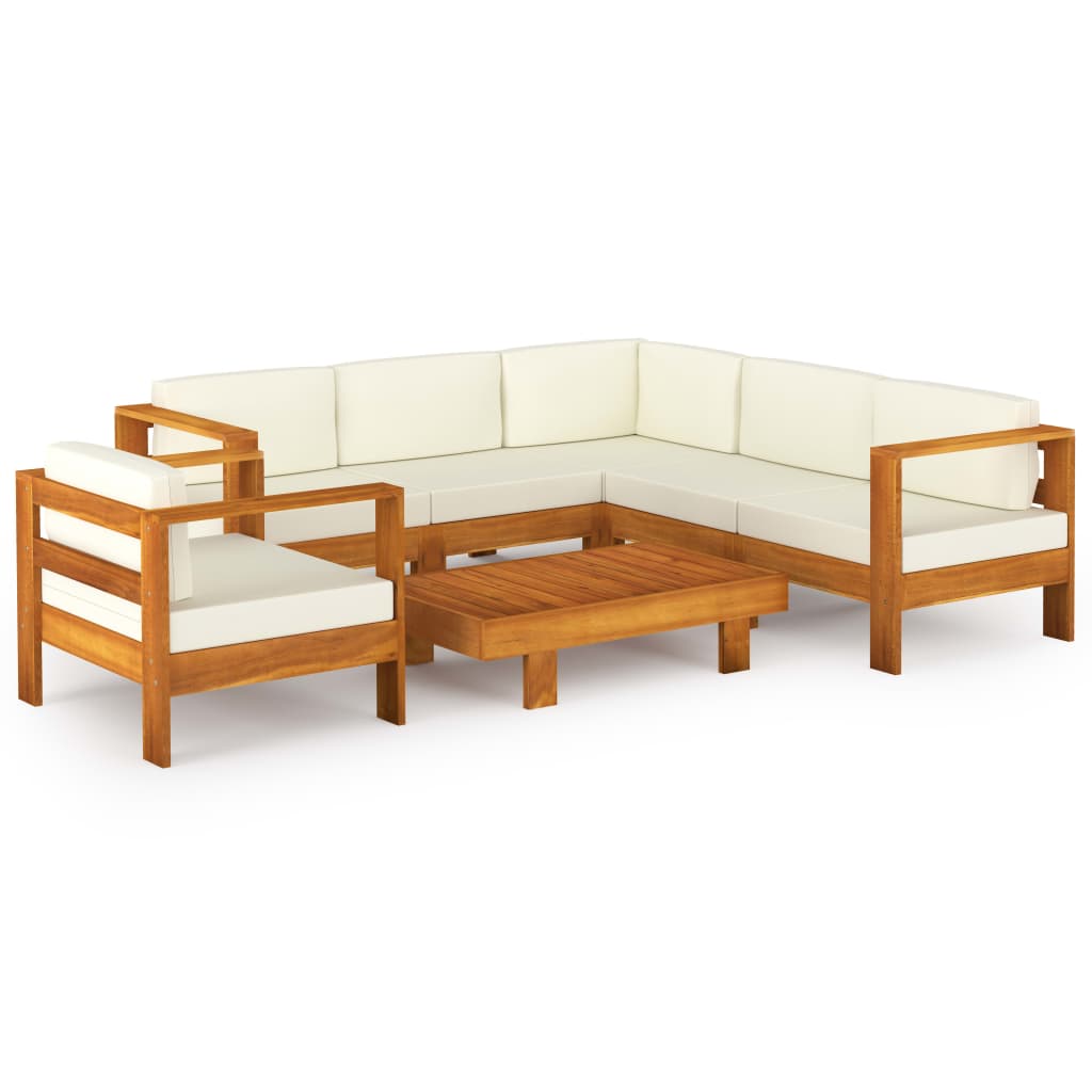 7-delige tuinloungeset met kussens 100x60 cm acaciahout is nu te koop bij PeponiXL, paradijselijk wonen!