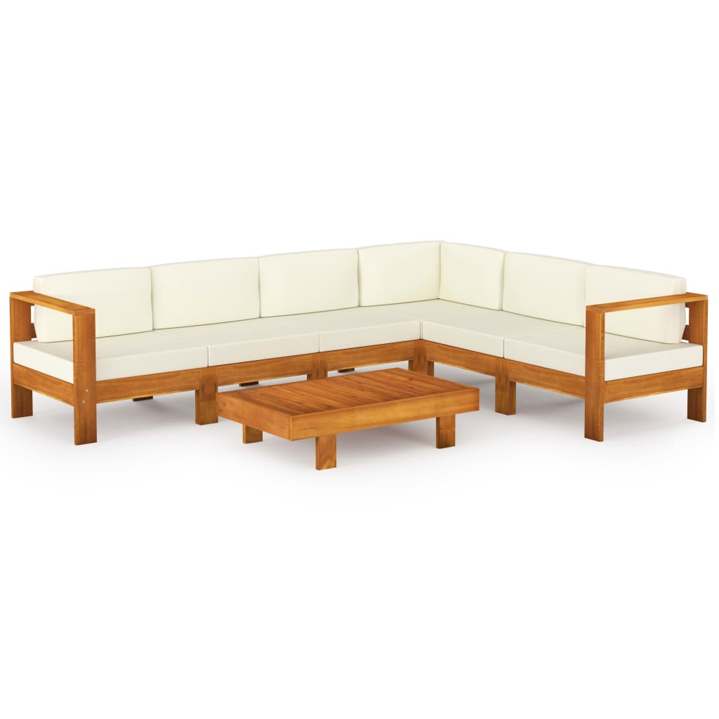 7-delige tuinloungeset met kussens 100x60 cm acaciahout is nu te koop bij PeponiXL, paradijselijk wonen!