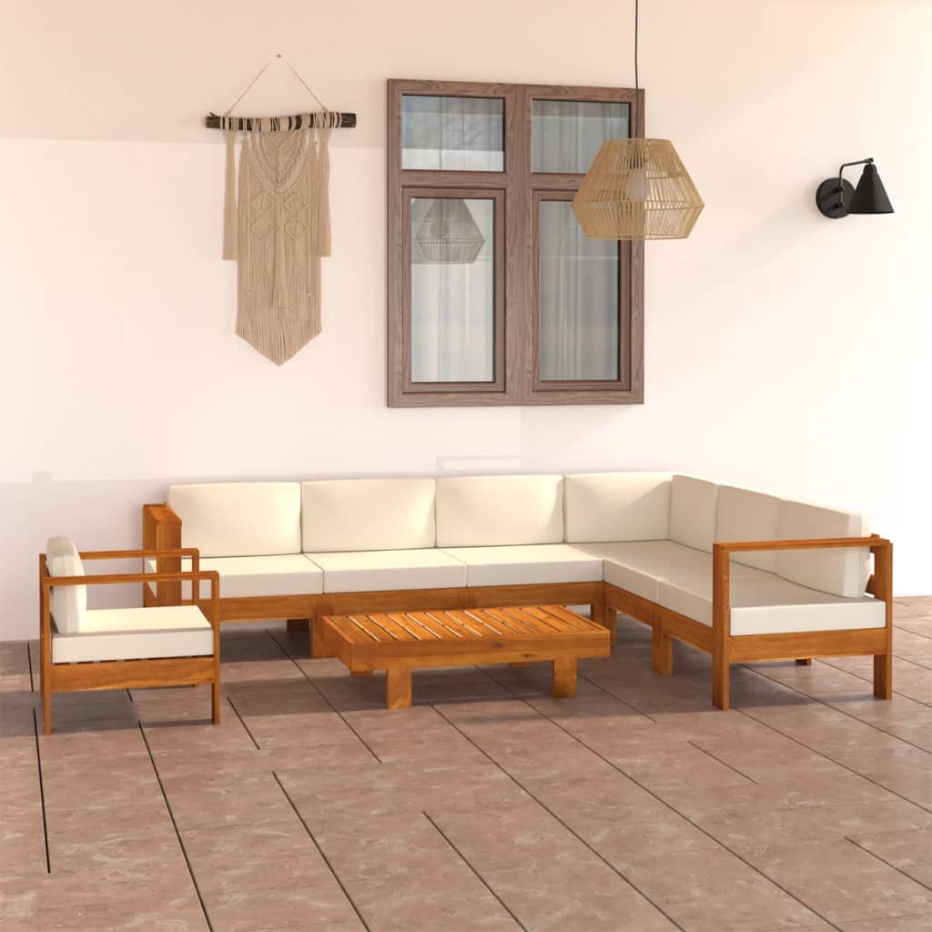 8-delige tuinloungeset met kussens 100x60 cm acaciahout is nu te koop bij PeponiXL, paradijselijk wonen!