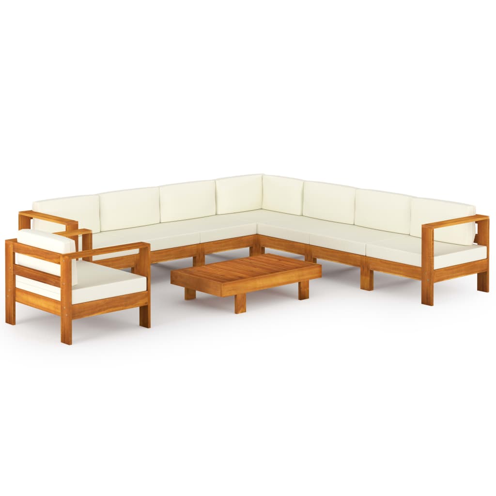 9-delige tuinloungeset met kussens 100x60 cm acaciahout is nu te koop bij PeponiXL, paradijselijk wonen!
