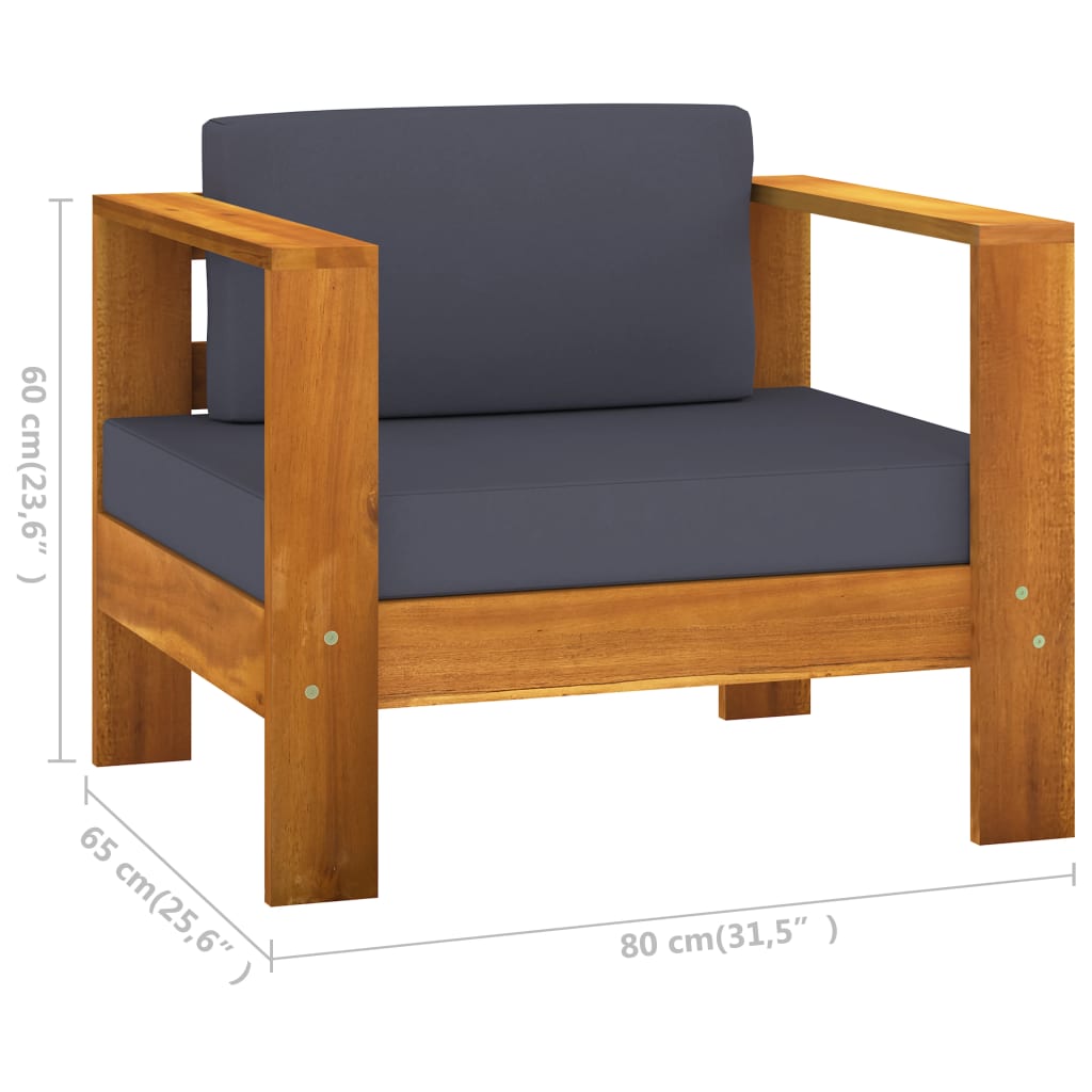 7-delige Loungeset met donkergrijze kussens acaciahout is nu te koop bij PeponiXL, paradijselijk wonen!