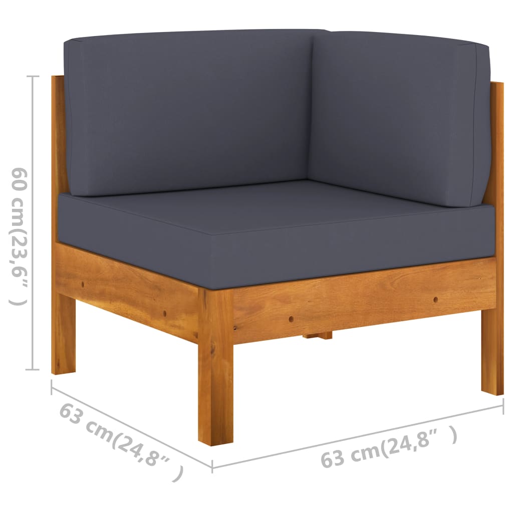 6-delige Loungeset met donkergrijze kussens acaciahout is nu te koop bij PeponiXL, paradijselijk wonen!