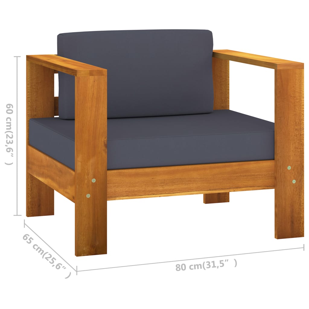 7-delige Loungeset met donkergrijze kussens acaciahout is nu te koop bij PeponiXL, paradijselijk wonen!
