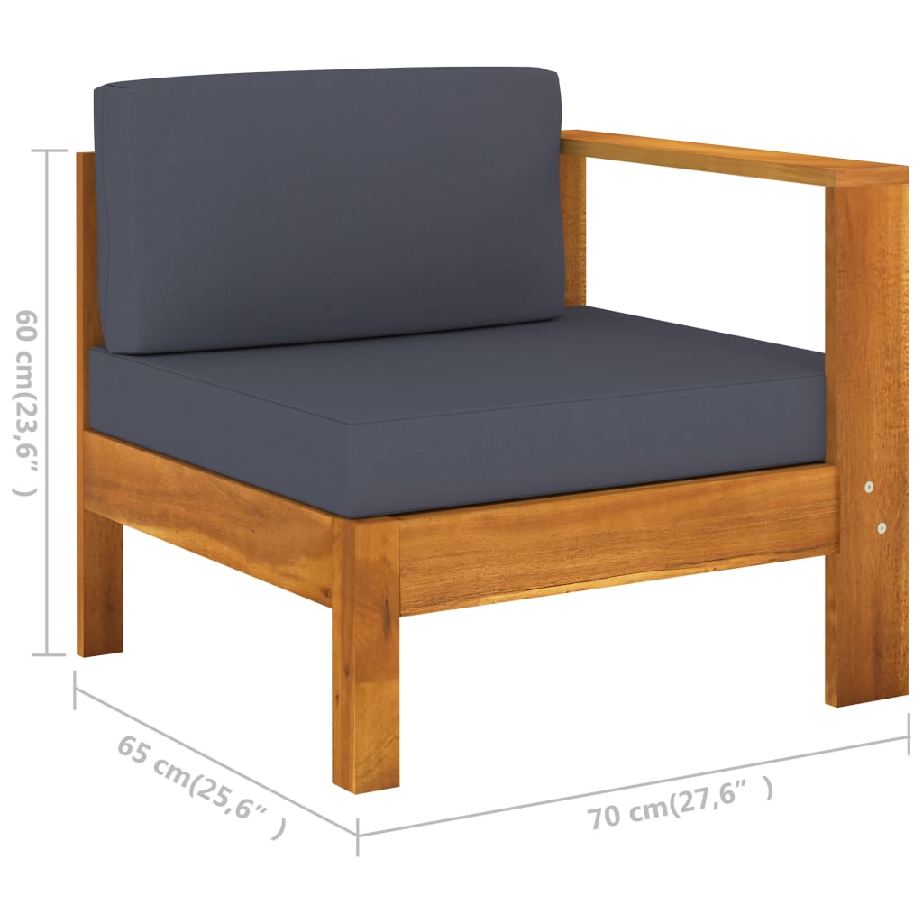 10-delige Loungeset met donkergrijze kussens acaciahout is nu te koop bij PeponiXL, paradijselijk wonen!