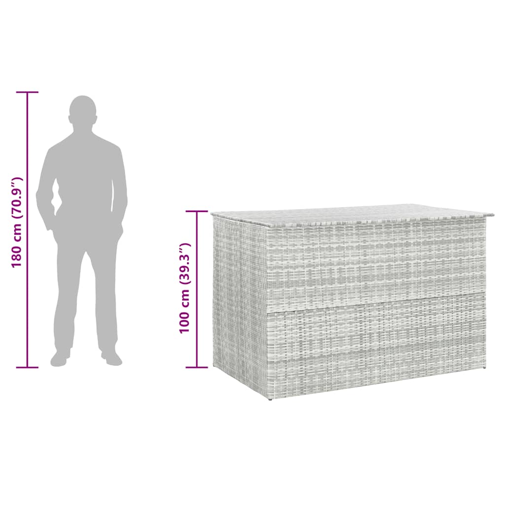 Tuinbox 150x100x100 cm poly rattan lichtgrijs is nu te koop bij PeponiXL, paradijselijk wonen!