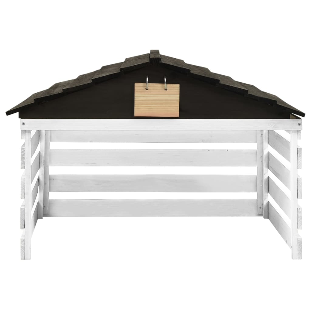 Overkapping voor grasmaaier 78x74x54 cm vurenhout zwart en wit is nu te koop bij PeponiXL, paradijselijk wonen!