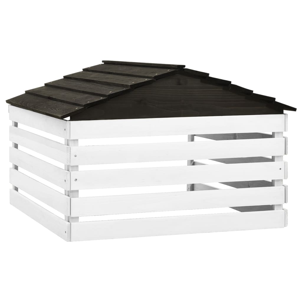Overkapping voor grasmaaier 78x74x54 cm vurenhout zwart en wit is nu te koop bij PeponiXL, paradijselijk wonen!