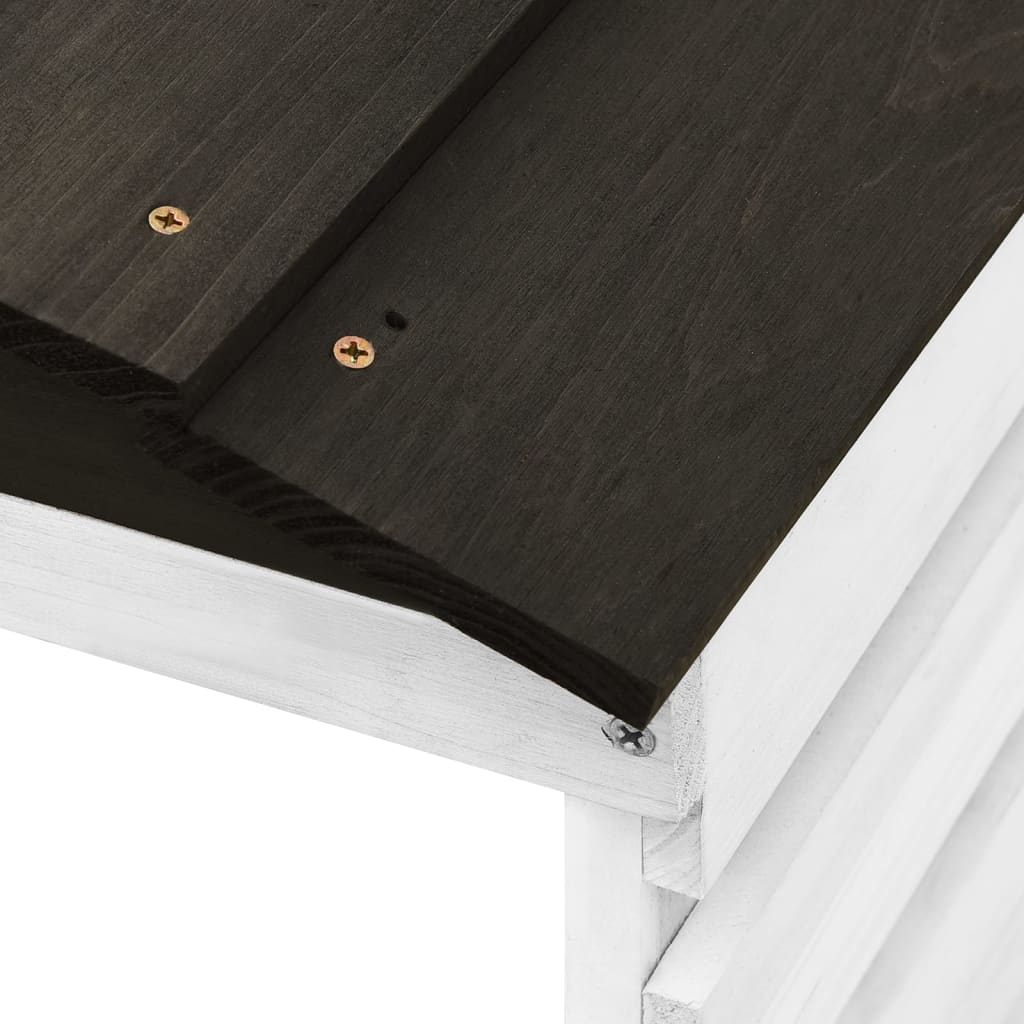 Overkapping voor grasmaaier 78x74x54 cm vurenhout zwart en wit is nu te koop bij PeponiXL, paradijselijk wonen!