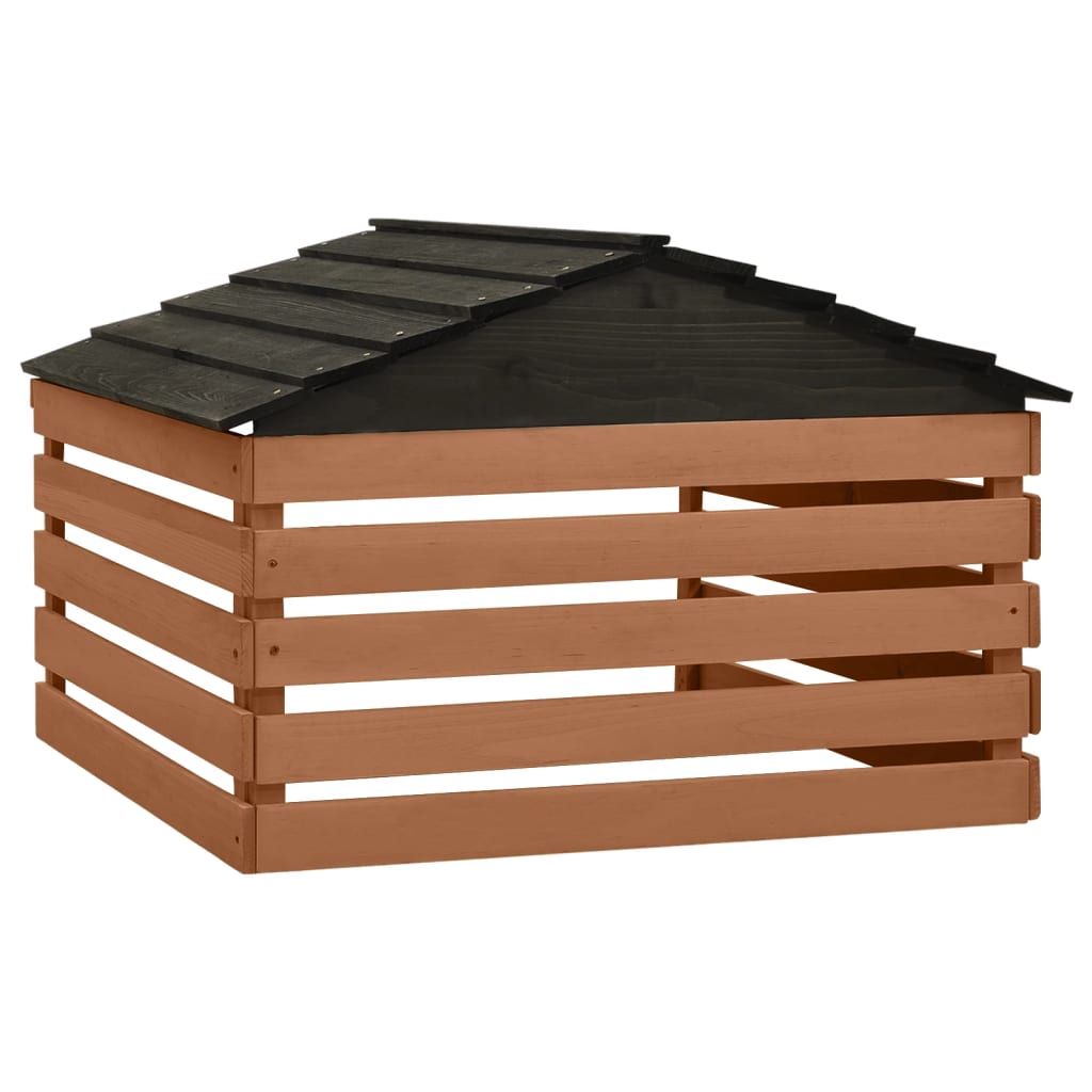 Overkapping voor grasmaaier 78x74x54 cm vurenhout zwart bruin is nu te koop bij PeponiXL, paradijselijk wonen!