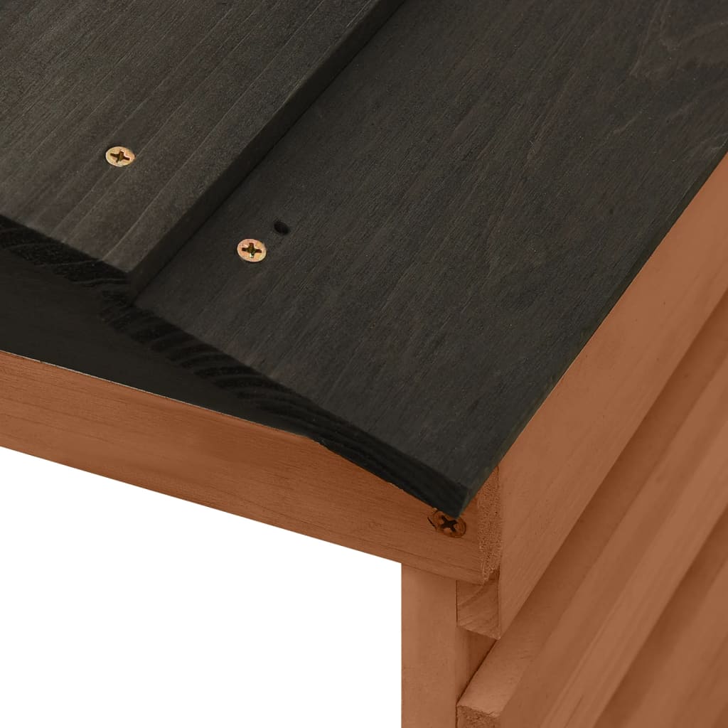 Overkapping voor grasmaaier 78x74x54 cm vurenhout zwart bruin is nu te koop bij PeponiXL, paradijselijk wonen!