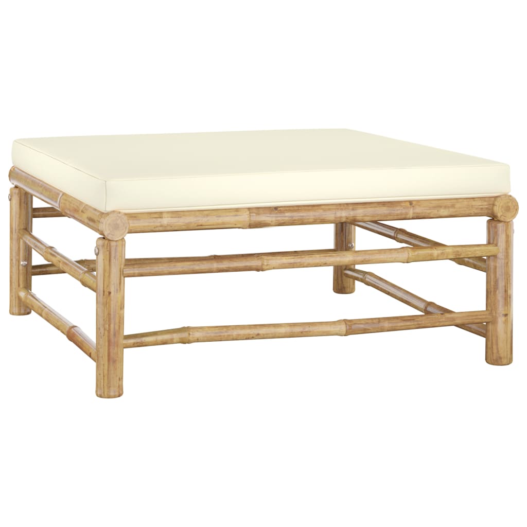 7-delige Loungeset met crèmewitte kussens bamboe is nu te koop bij PeponiXL, paradijselijk wonen!