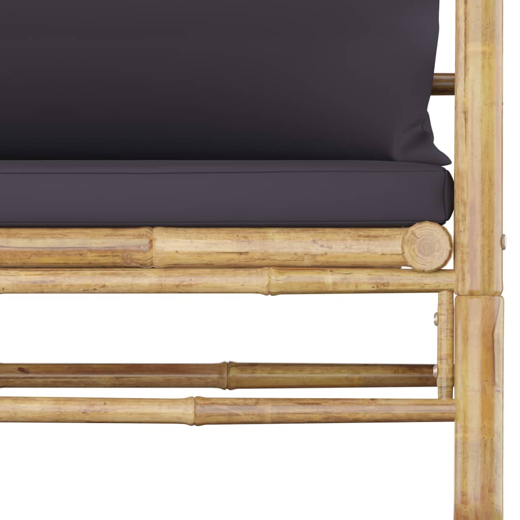 7-delige Loungeset met donkergrijze kussens bamboe is nu te koop bij PeponiXL, paradijselijk wonen!