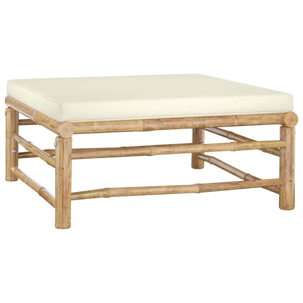 8-delige Loungeset met crèmewitte kussens bamboe is nu te koop bij PeponiXL, paradijselijk wonen!