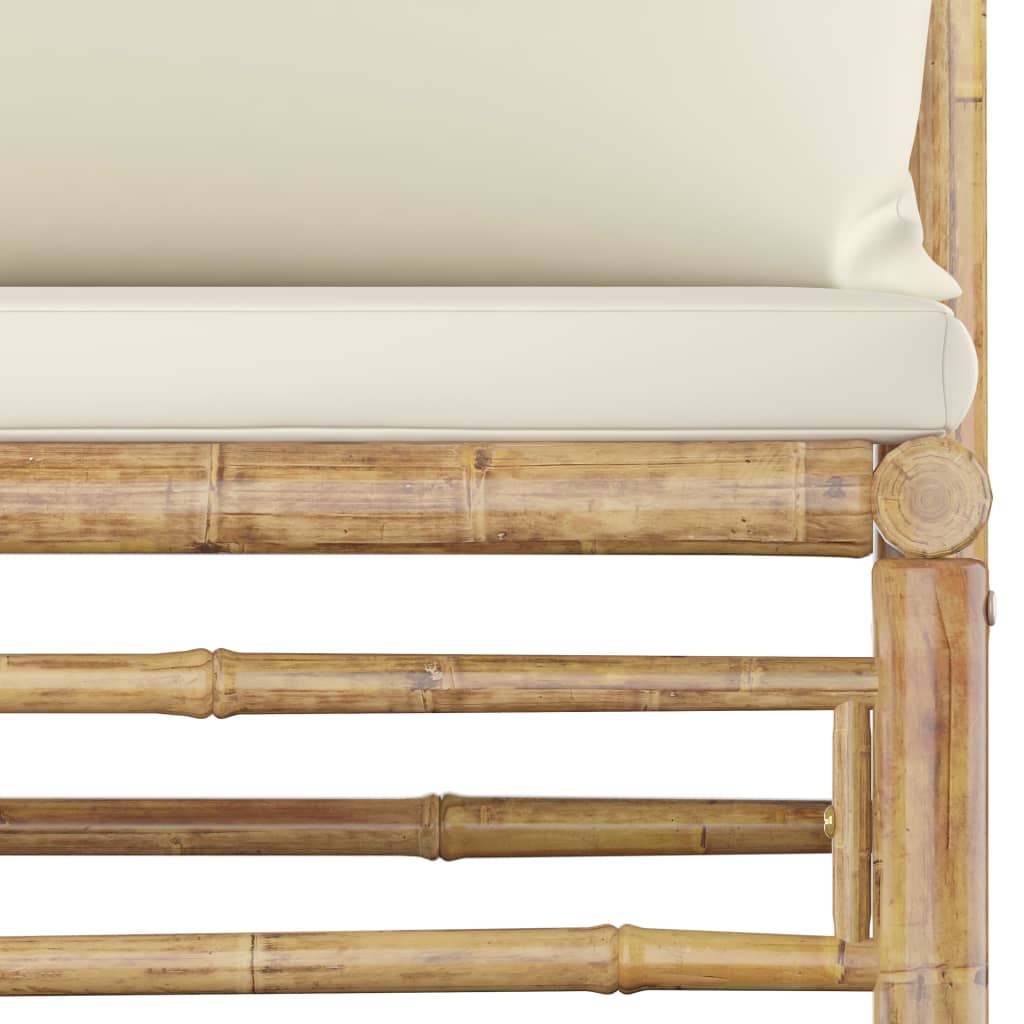 8-delige Loungeset met crèmewitte kussens bamboe is nu te koop bij PeponiXL, paradijselijk wonen!