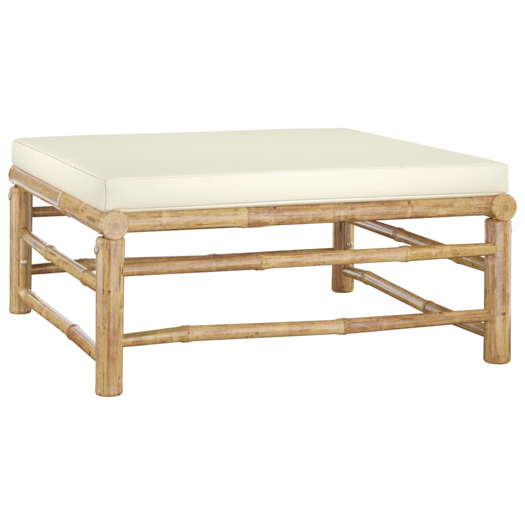 8-delige Loungeset met crèmewitte kussens bamboe is nu te koop bij PeponiXL, paradijselijk wonen!