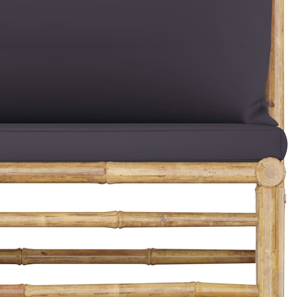 11-delige Loungeset met donkergrijze kussens bamboe is nu te koop bij PeponiXL, paradijselijk wonen!