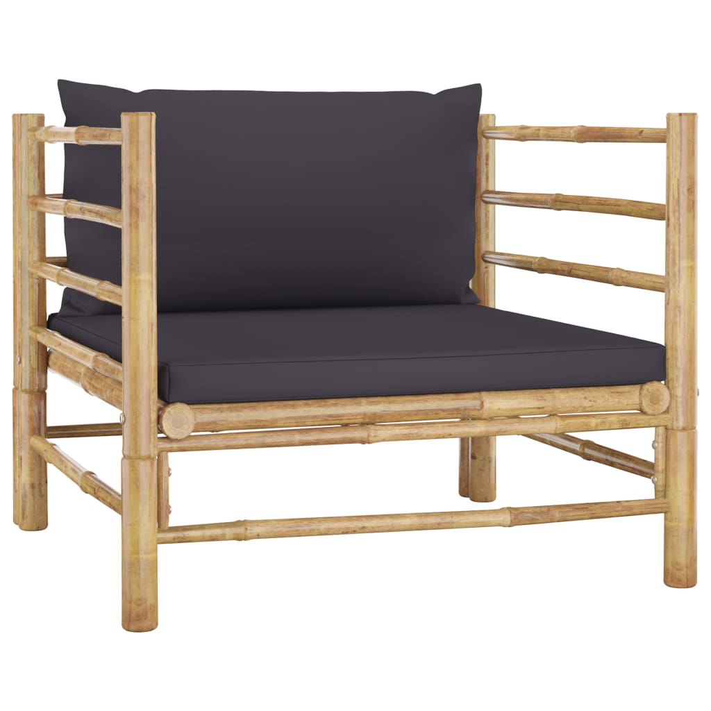 12-delige Loungeset met donkergrijze kussens bamboe is nu te koop bij PeponiXL, paradijselijk wonen!