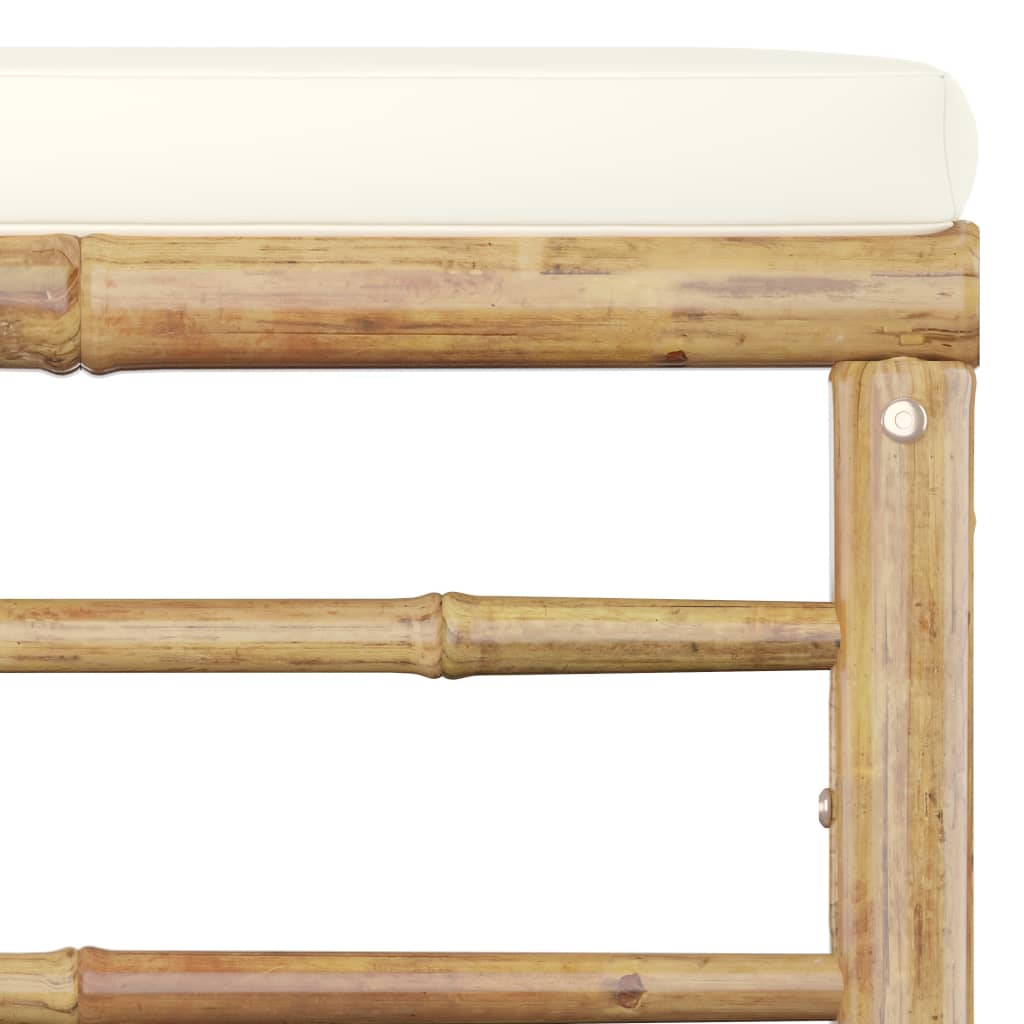 7-delige Loungeset met crèmewitte kussens bamboe is nu te koop bij PeponiXL, paradijselijk wonen!