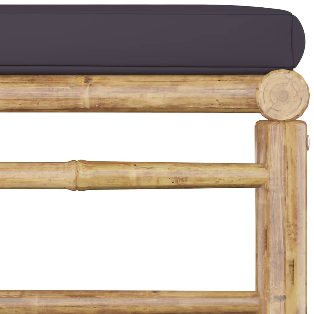 7-delige Loungeset met donkergrijze kussens bamboe is nu te koop bij PeponiXL, paradijselijk wonen!