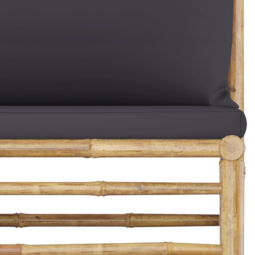 7-delige Loungeset met donkergrijze kussens bamboe is nu te koop bij PeponiXL, paradijselijk wonen!