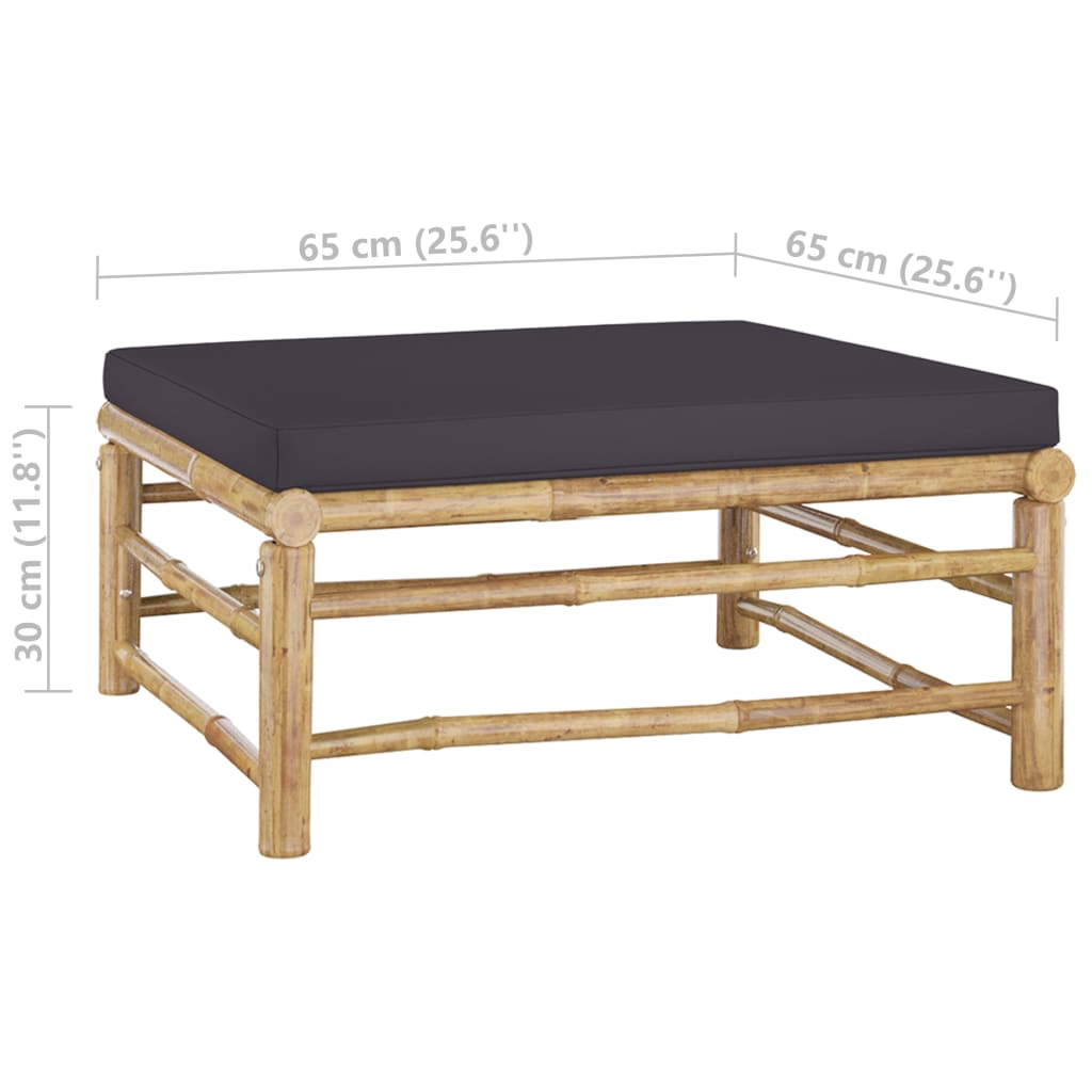 3-delige Loungeset met donkergrijze kussens bamboe is nu te koop bij PeponiXL, paradijselijk wonen!