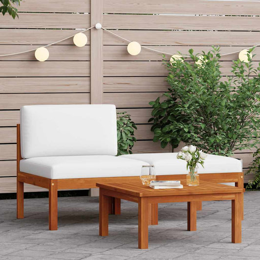 3-delige tuinloungeset met kussens van acaciahout en touw is nu te koop bij PeponiXL, paradijselijk wonen!