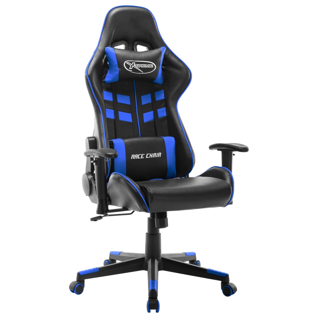 Gamestoel kunstleer zwart en blauw is nu te koop bij PeponiXL, paradijselijk wonen!