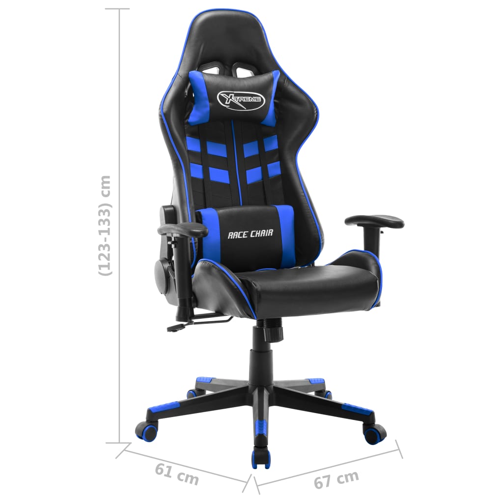 Gamestoel kunstleer zwart en blauw is nu te koop bij PeponiXL, paradijselijk wonen!
